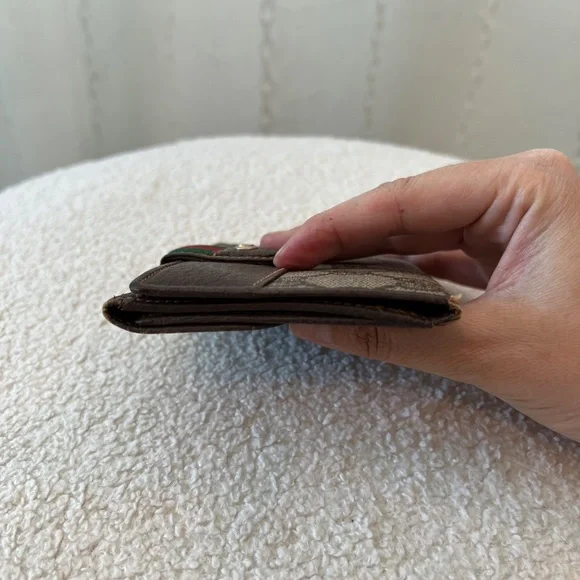 Authentic Gucci Wallet Color Brown Bi-fold GG Sherry line - Picture 3 of 11